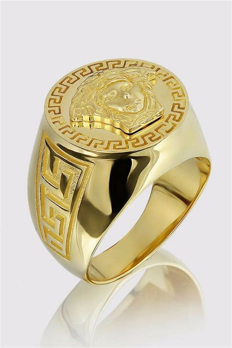 versace diamond ring men's|Versace gold ring for men.